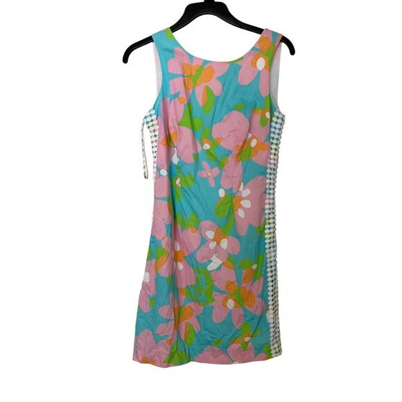 Lilly Pulitzer Delia Shorely Blue Mojo Lace Side Detail Shift Sz 0 Easter Dress - Picture 2 of 7